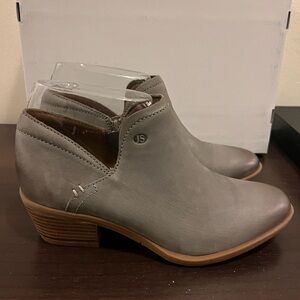 RARE JOSEF SEIBEL DAPHNE 29 GRAY LEATHER ANKLE BOOTIES SIZE EU 37 US 6 6.5 NEW